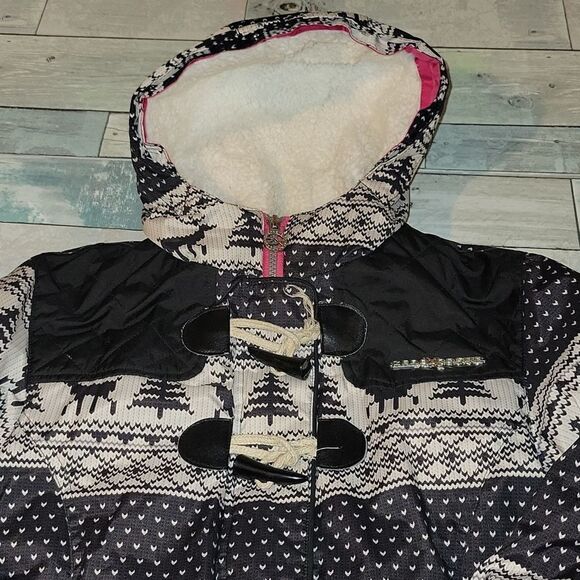 ZeroXposur Black/White/Pink Winter Coat sz Medium 7/8 - Picture 2 of 6